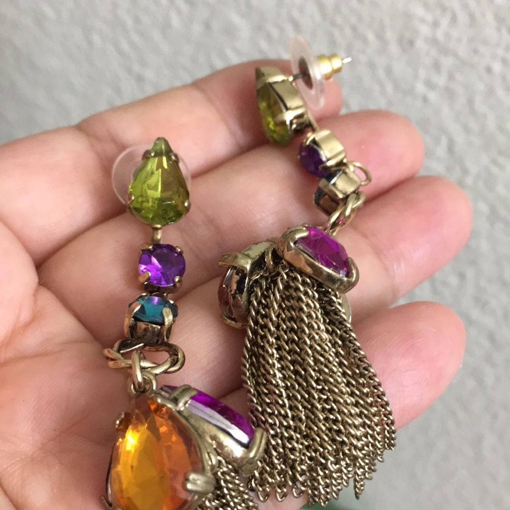 Multicolor Crystal Dangle Earrings - image 8